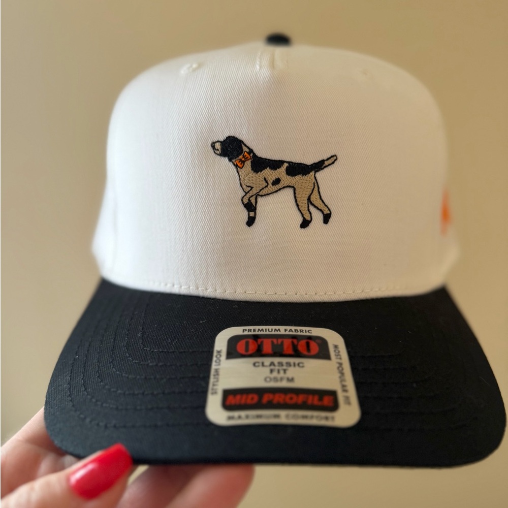 OTTO White and Black Cap with Dog Embroidery